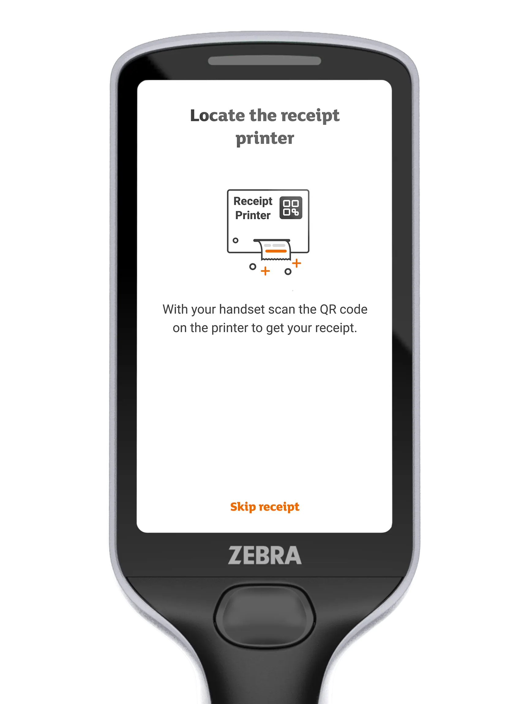 SmartShop Pay on handset print receipt screen