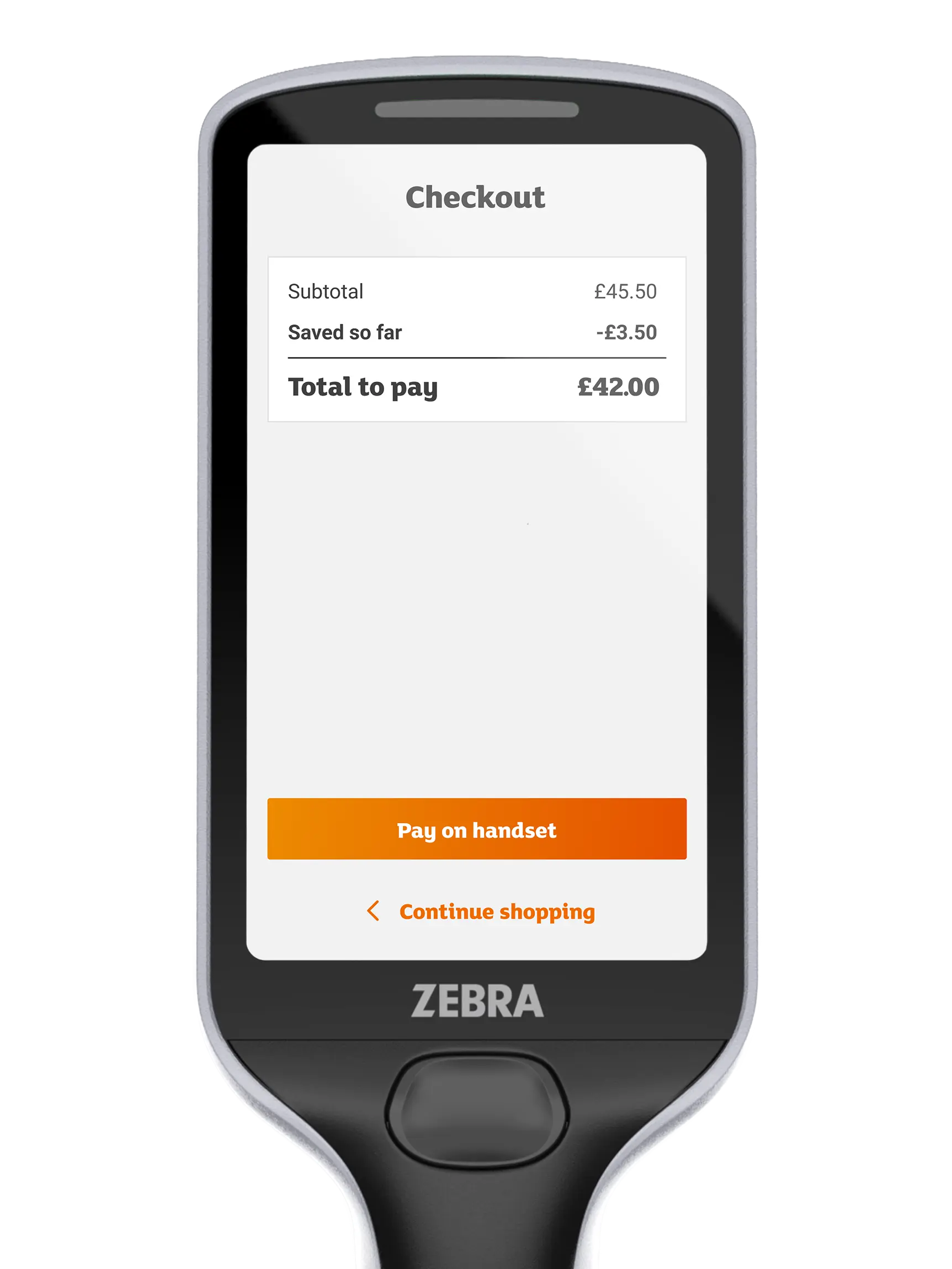 SmartShop Pay on handset payment summary screen